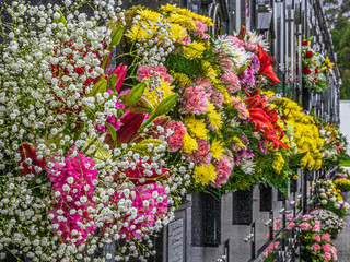 flowers in cemetery