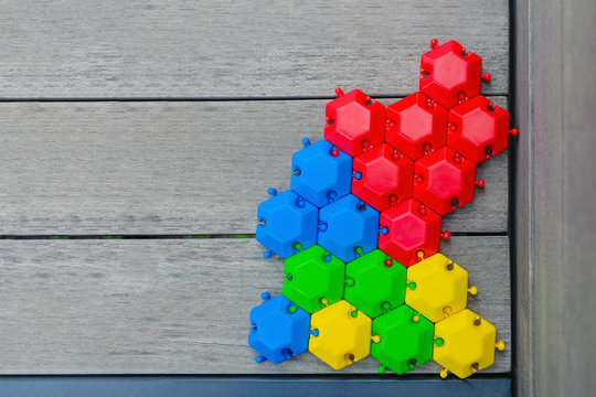 The concept of a united group is a multitude of different hexagons, connected and inextricably linked with each other, as an inextricable chain, as a metaphor for trust and community faith