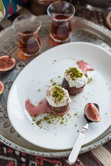 Turkish Fig Dessert with Walnuts and Cream Cheese, Incir Tatlisi.