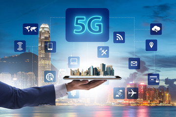 5G mobile technology concept - high internet speed