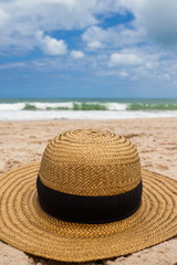 Straw hat at the beach