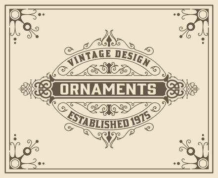Vintage  floral ornamen template vector illustration. Victorian borders for wedding invitations,  advertising, greeting cards or other design.