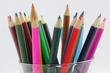 Fototapeta premium color pencils isolated on white background