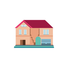 cute building of house on white background