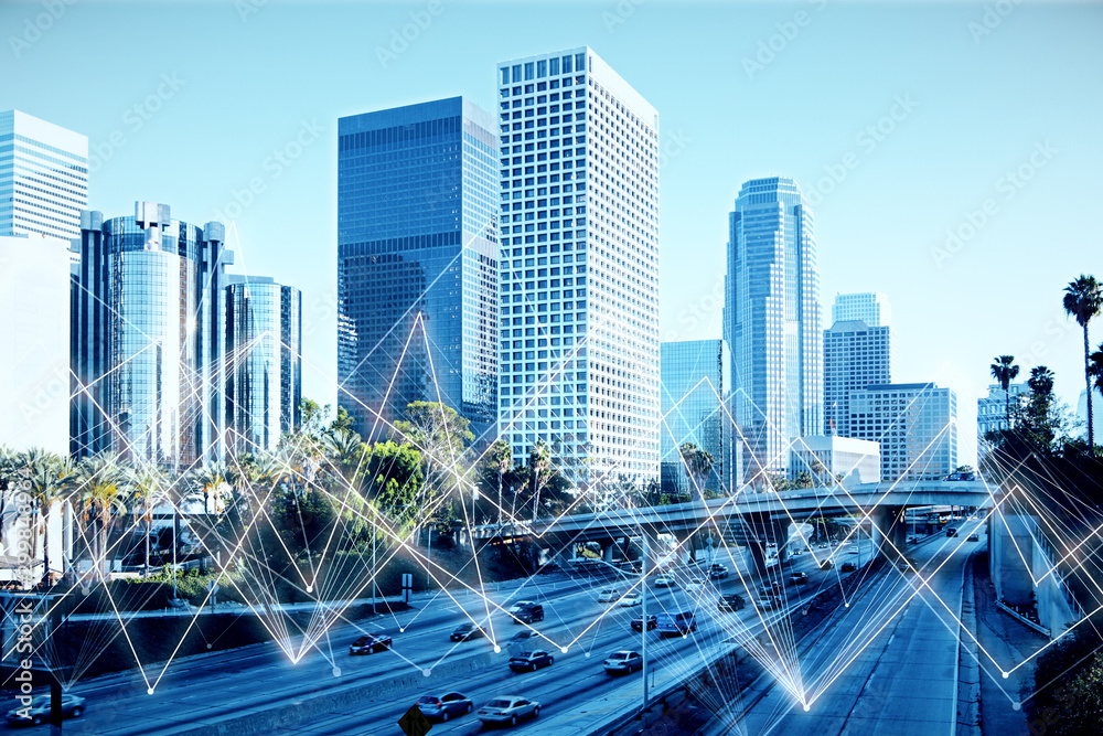 Poster abstract la background withhologram