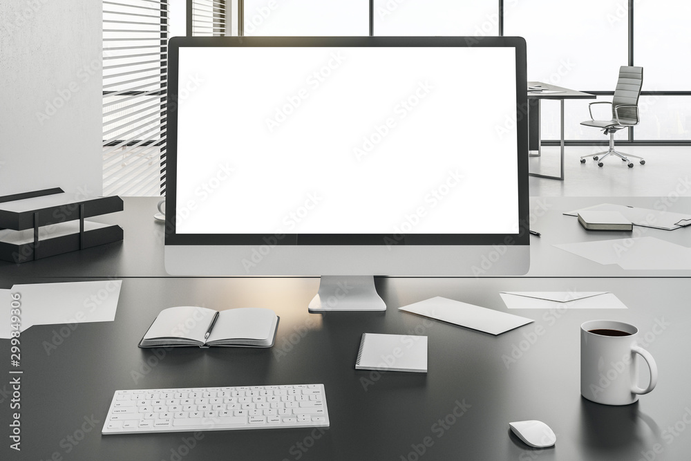 Poster Desktop with empty computer display
