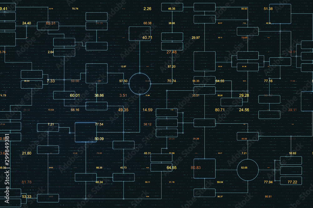 Aufkleber Creative big data blockchain backdrop