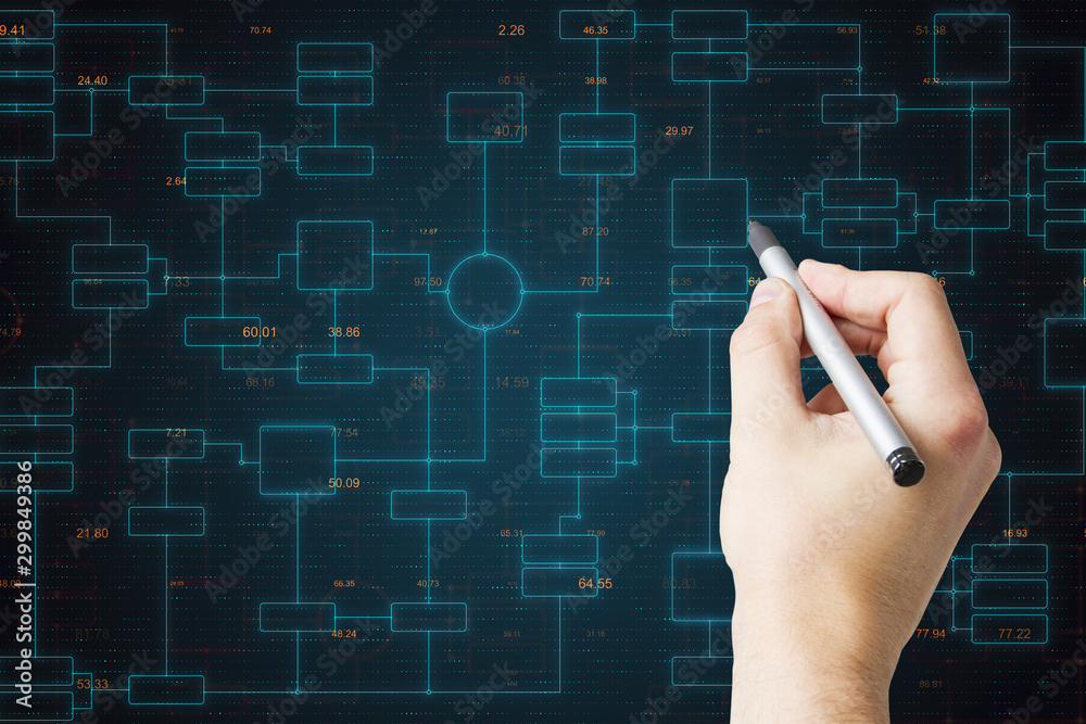 Poster creative big data blockchain background