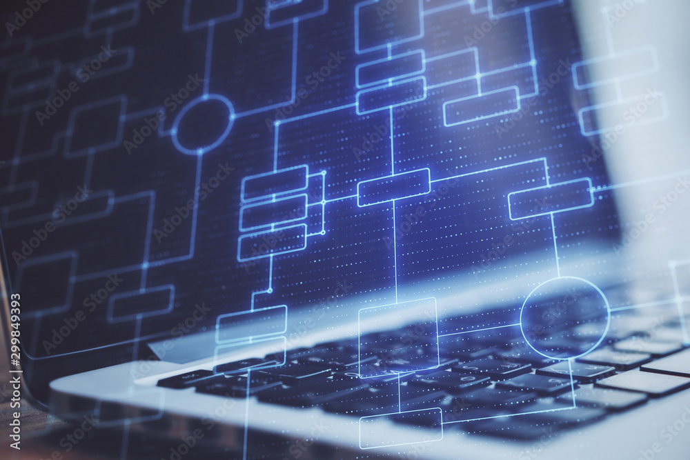 Poster creative big data blockchain background