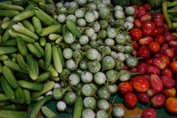 Vegetables sold at traditional markets