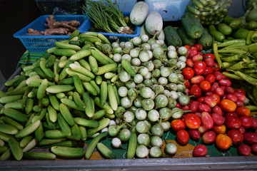 Vegetables sold at traditional markets