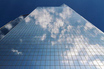 Glass building bottow view