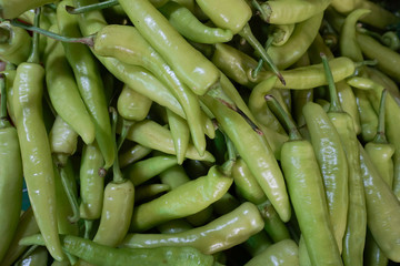 Green bell peppers, natural background