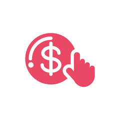 currency with symbol dollar on white background