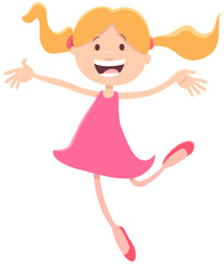 happy girl character cartoon illustration