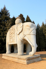 Fototapeta na wymiar Elephant stone carving