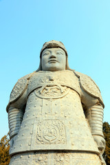 Fototapeta na wymiar Stone statues of ancient Chinese generals
