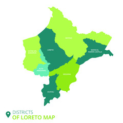 Districts of Loreto map