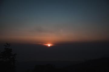 Beautiful summer sunset in greece