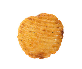 Potato chip isolated on a white background.