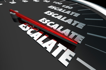 Escalate Increase Raise Level Higher Speedometer 3d Illustration