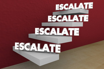 Escalate Higher Level Rise Important Issue Raise Steps 3d Illustration