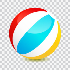 Colorful beach ball, isolated, vector illustration.