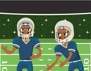 Fototapeta premium american football players playing characters