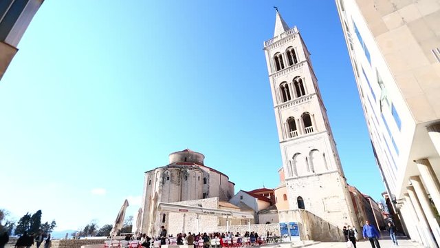 Historic square in old town Zadar, in Croatia
