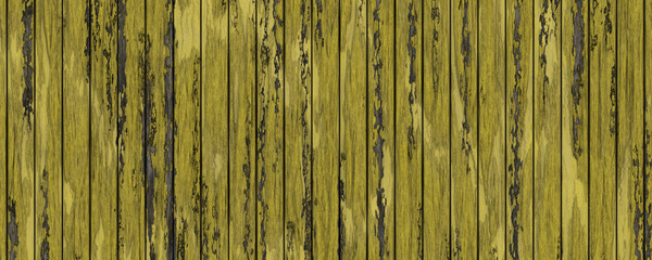 Fototapeta na wymiar Weathered yellow fence texture background