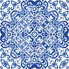Ornamental azulejo portugal tiles decor.