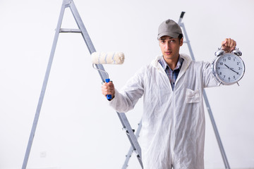 Painter working at construction site