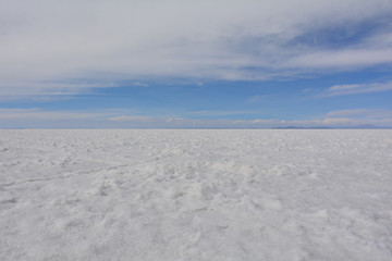 Heaven and earth together at the end of the horizon salar Uyuni  Andes Bolivian