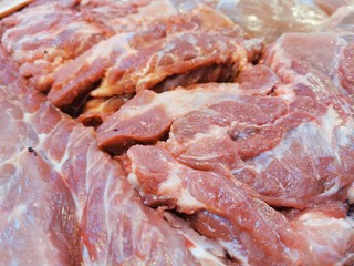 raw meat on white background