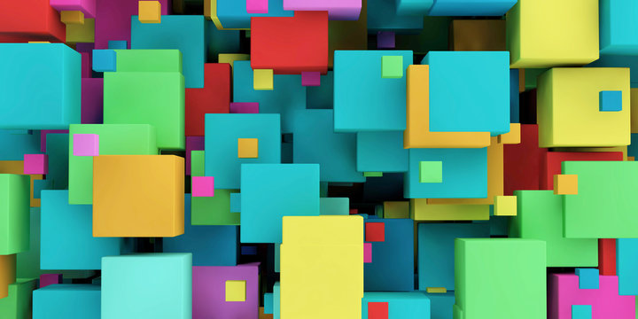 Poster with Random Cubes © kentoh