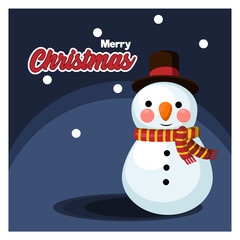 Cute Snowman ,Cartoon, Christmas Concept ,card