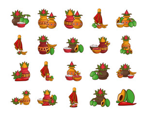 bundle of vegetables and diwali accessories