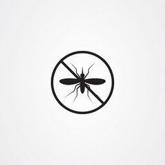 Stop or No mosquito icon logo vector design