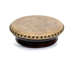 drum musical instrument thai or one-sided drum with shallow body,isolated on white background