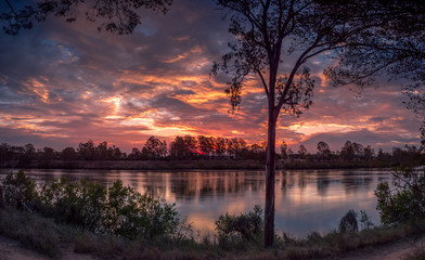 Beautiful River Sunset Panorama