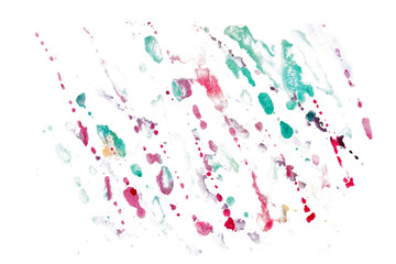 Colorful watercolor brush on white,abstract background