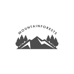 Fototapeta na wymiar Mountain forest vector logo design