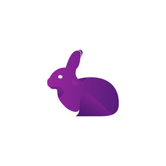 rabbit logo design vector