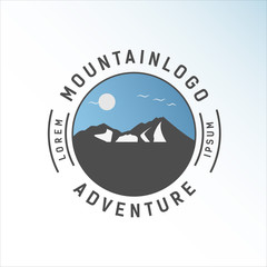 Mountain illustration, outdoor adventure logo design