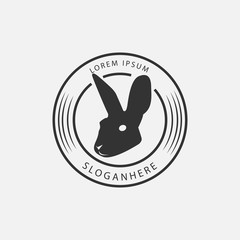 rabbit logo design vector