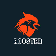Rooster logo design vector - obrazy, fototapety, plakaty