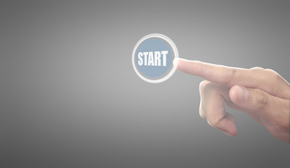 Hands touching button screen interface global connection customer networking