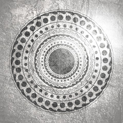 Decorative design element. Patterns with geometric ethnic ornament. Circular ornamental symbol.