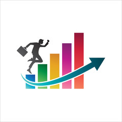 Finance logo template, chart accounting financial business consulting, finance arrow