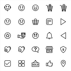 Set of ecommerce Icon. Collection of online shopping icon with trendy flat line style icon for web site design, logo, app, UI isolated on white background. vector illustration eps 10